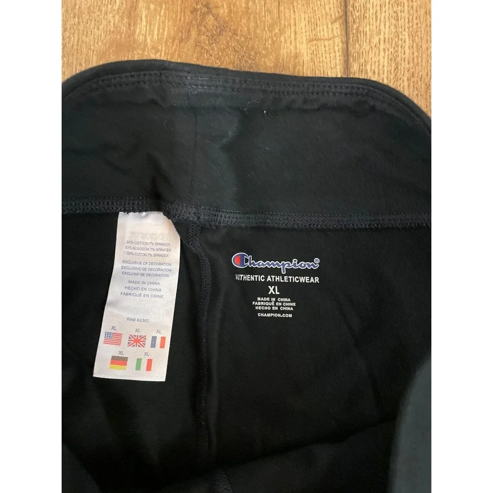 Champion Girls XL 14 16 Athletic Pants Active Wear Legging Script Logo Black New
